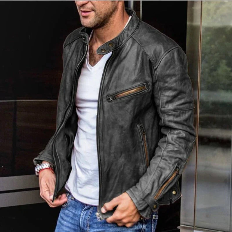 Tyler® | Veste en cuir élégante et résistante aux intempéries