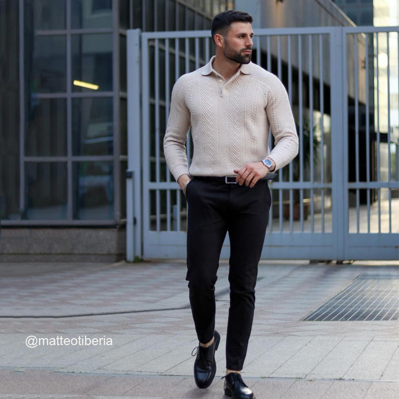 Acelin® | Pull décontracté à revers pour hommes, automne et hiver