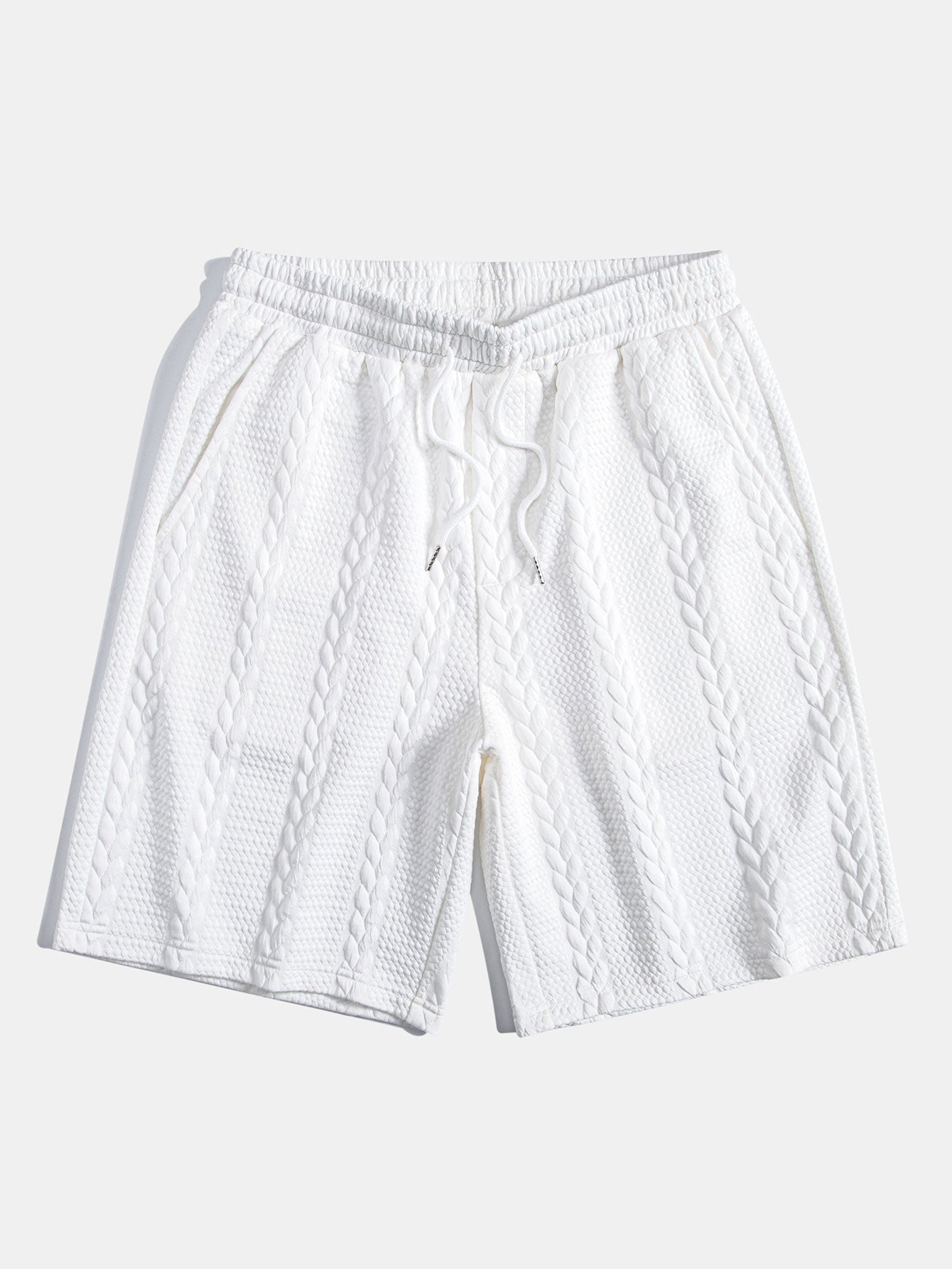 Aaron® | T-shirt à ourlet arqué en jacquard torsadé et short en jacquard torsadé