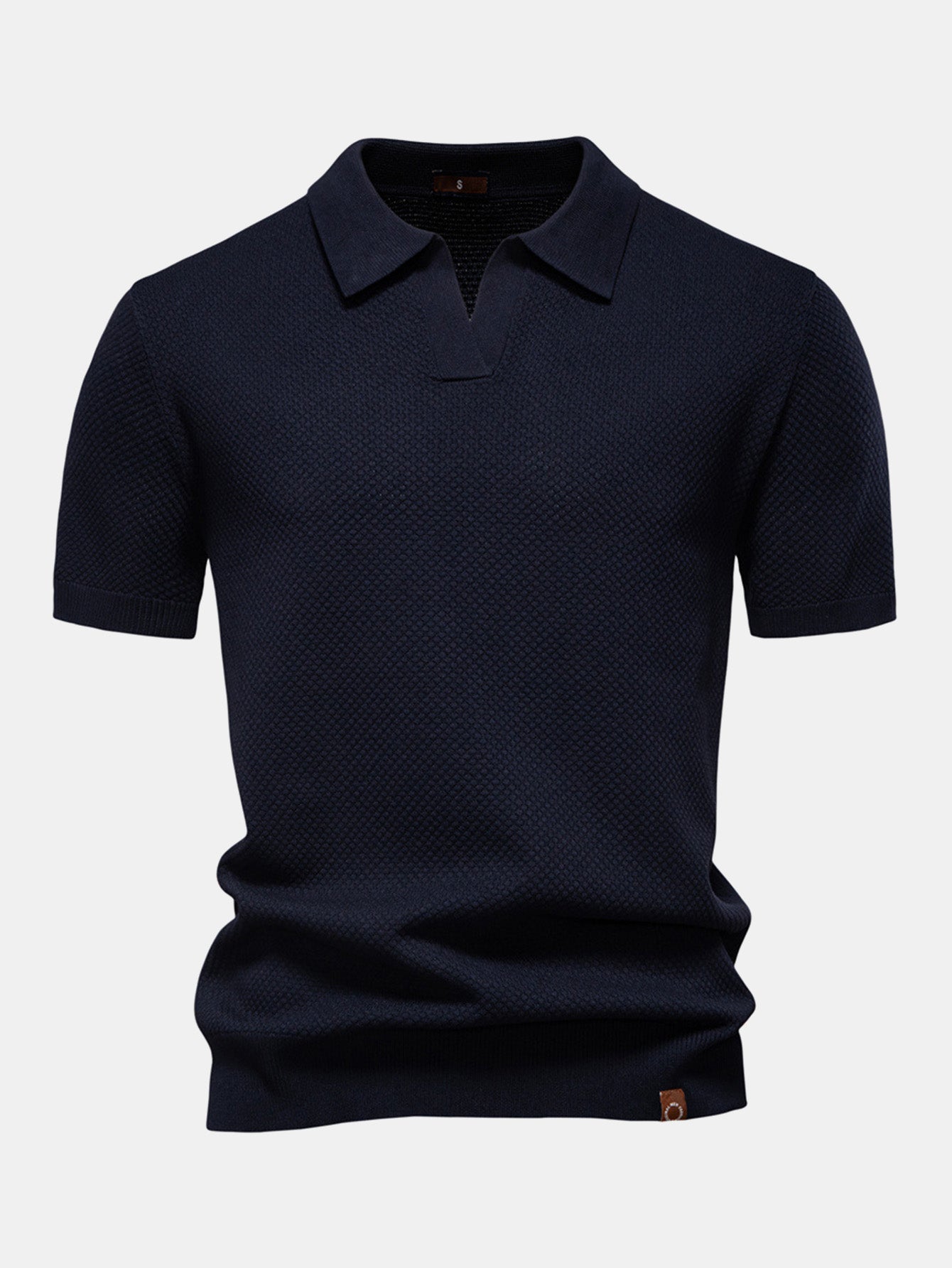 Elton® | Polo col V en tricot texturé ananas