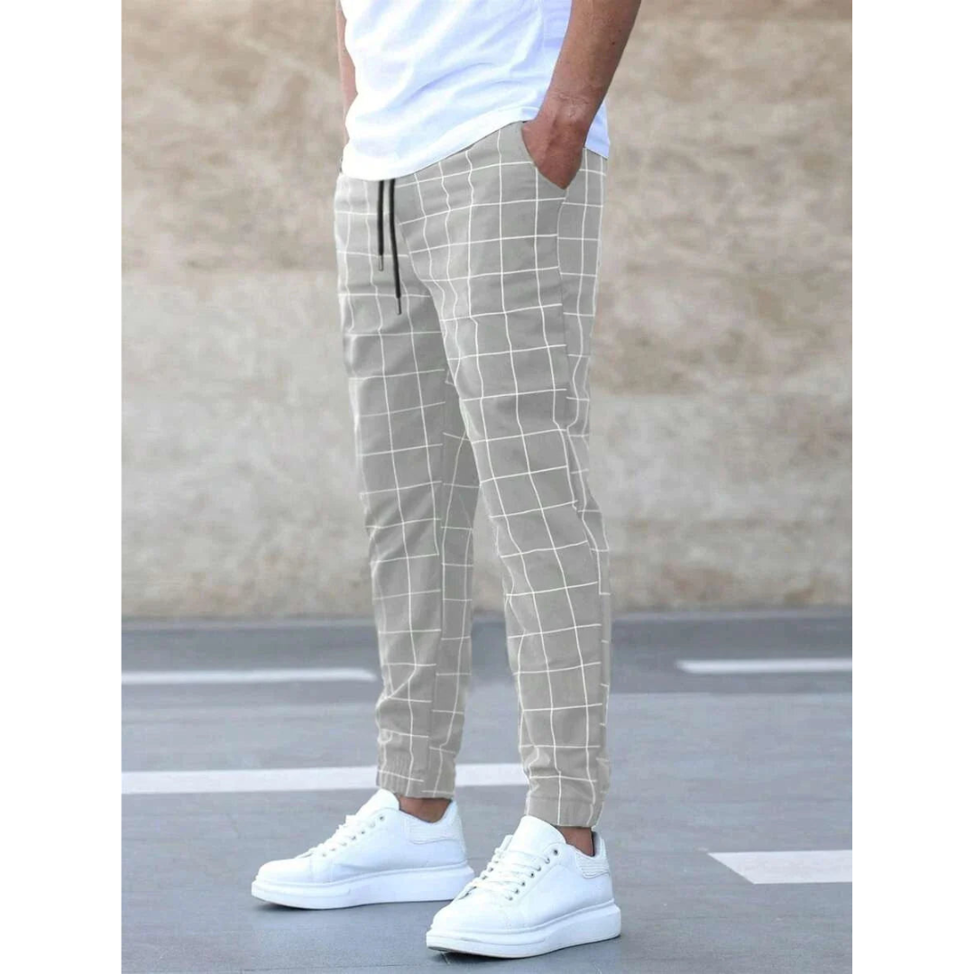 Enzo® | Pantalon de jogging à motif quadrillé pour hommes