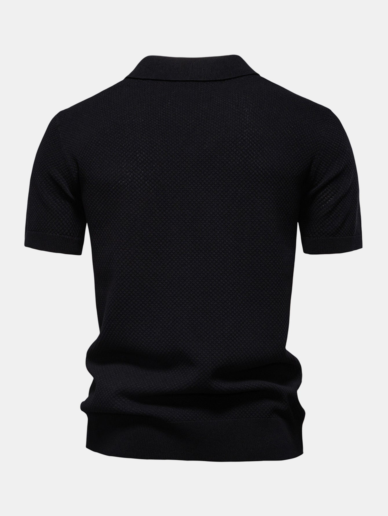 Elton® | Polo col V en tricot texturé ananas