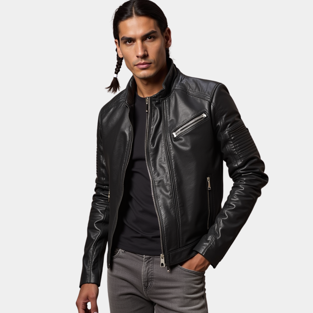 Brigido® | Veste en cuir décontractée