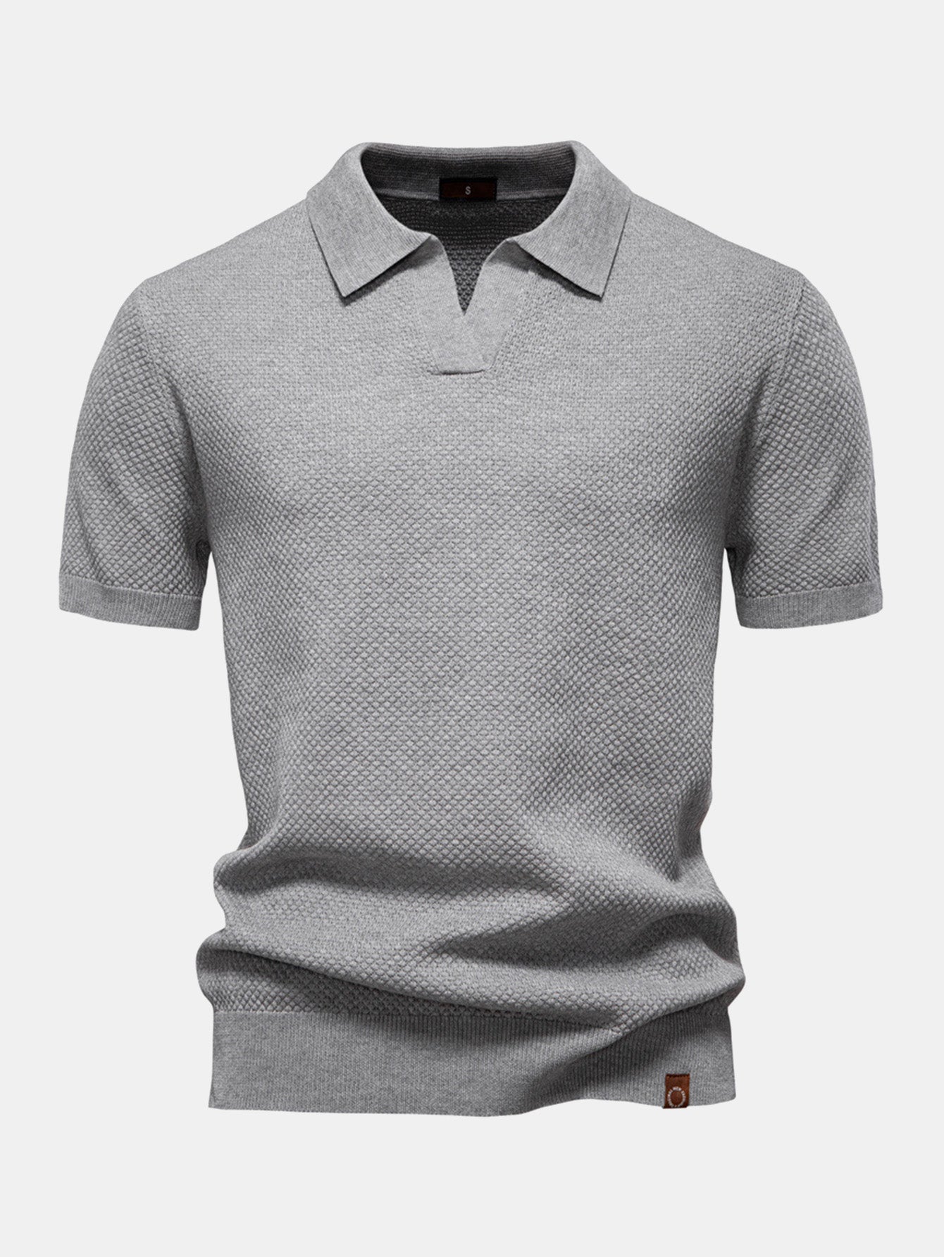 Elton® | Polo col V en tricot texturé ananas