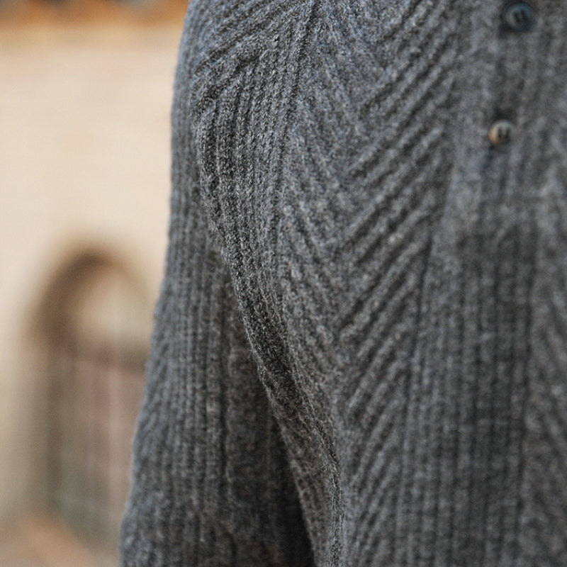 Acelin® | Pull décontracté à revers pour hommes, automne et hiver