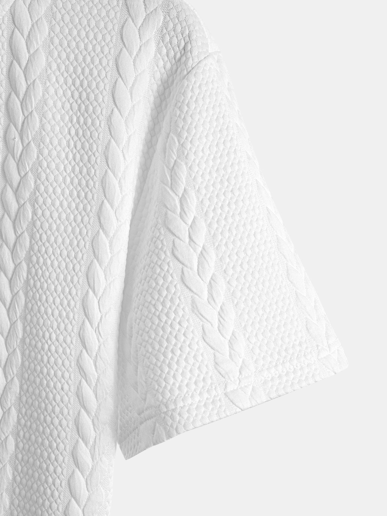 Aaron® | T-shirt à ourlet arqué en jacquard torsadé et short en jacquard torsadé