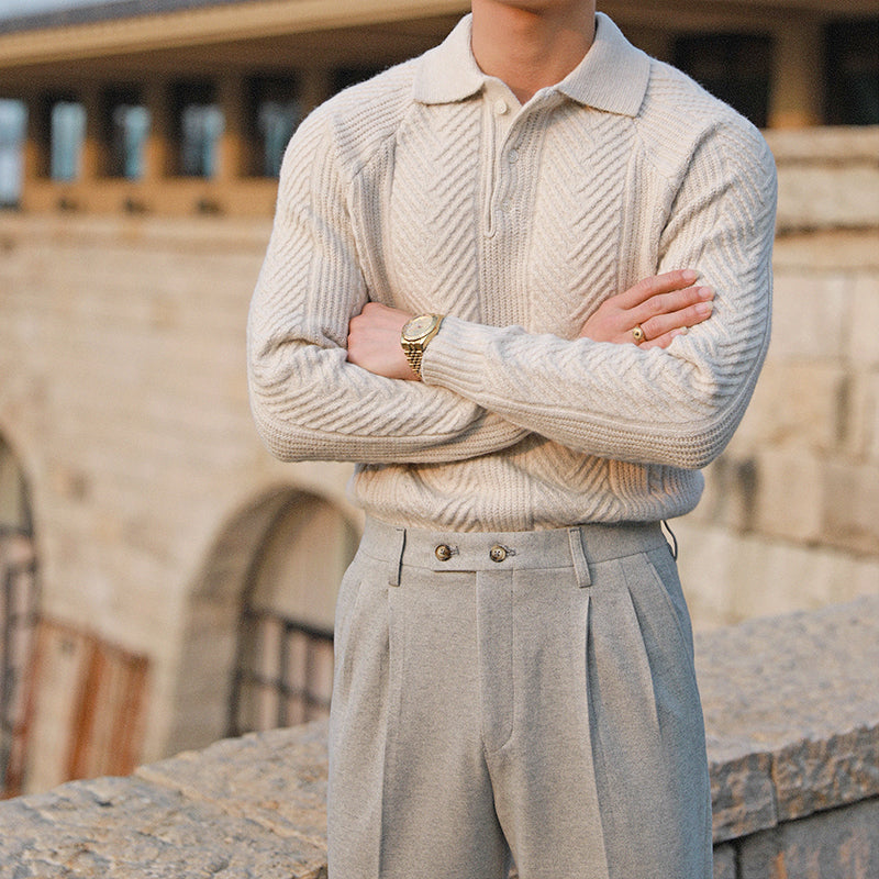 Acelin® | Pull décontracté à revers pour hommes, automne et hiver
