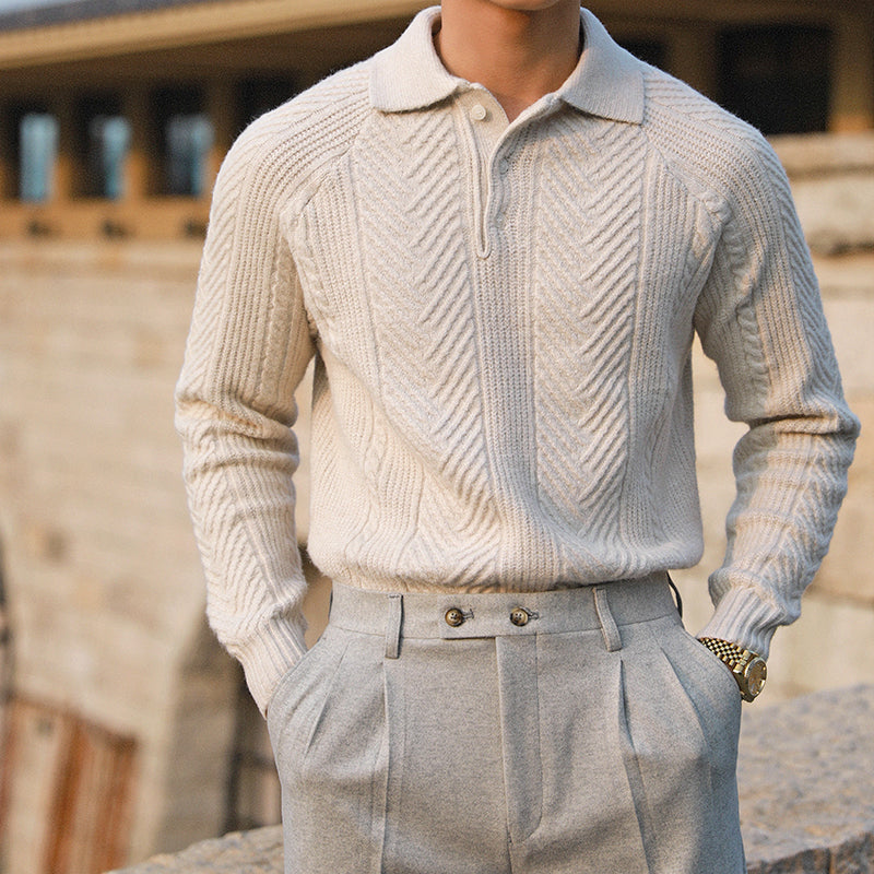 Acelin® | Pull décontracté à revers pour hommes, automne et hiver