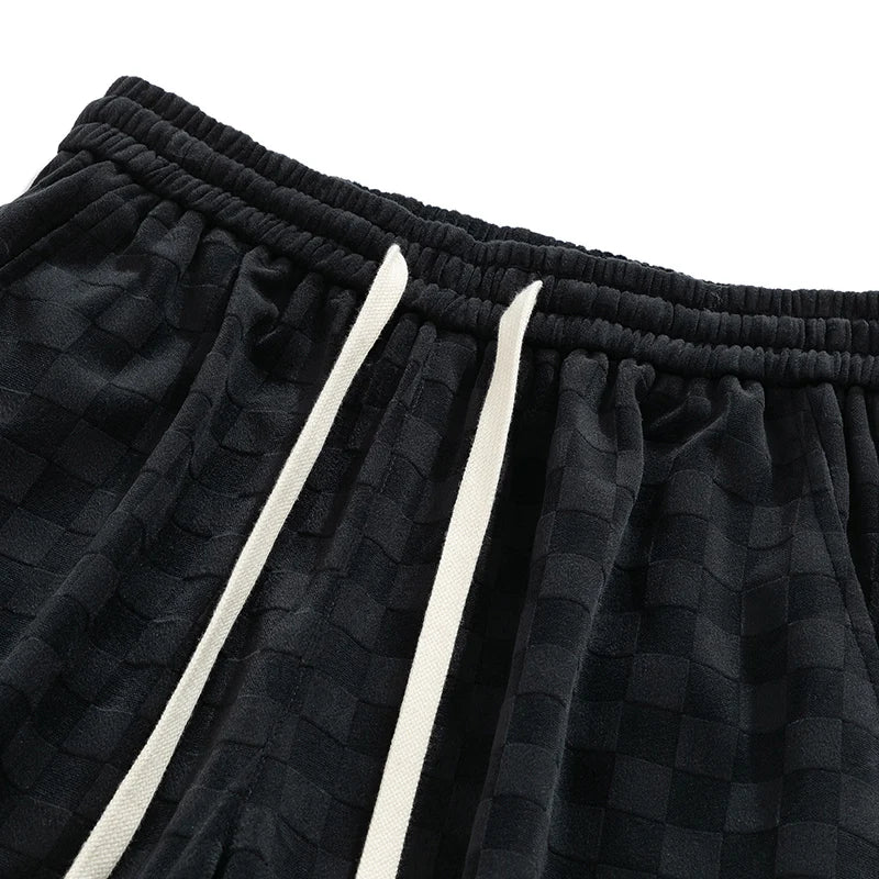 Abbott® | Pantalon de survêtement en velours côtelé à carreaux