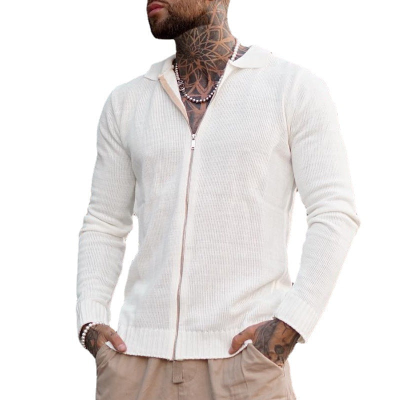 Josias® | Pull tricoté décontracté à manches longues et zippé pour hommes