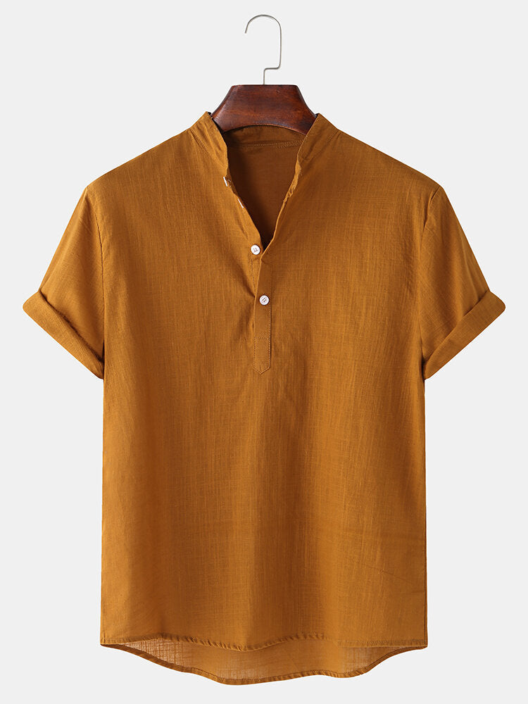 Astor® | Chemises Henley basiques de couleur unie