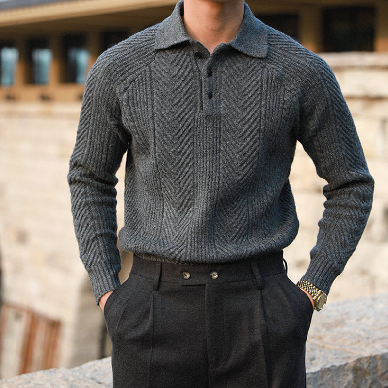Acelin® | Pull décontracté à revers pour hommes, automne et hiver