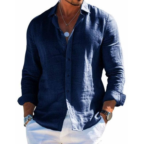 Kristofer® | Chemise élégante en coton et lin