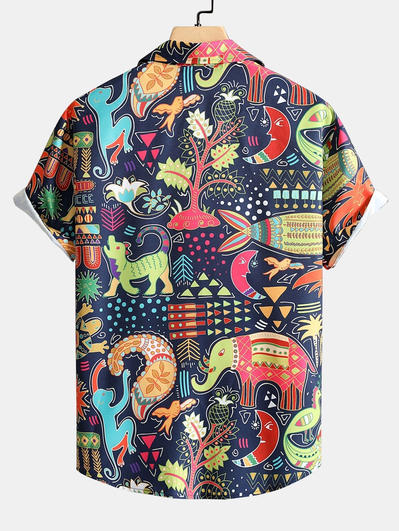 Atréo® | Chemise boutonnée à imprimé animal et plante de dessin animé