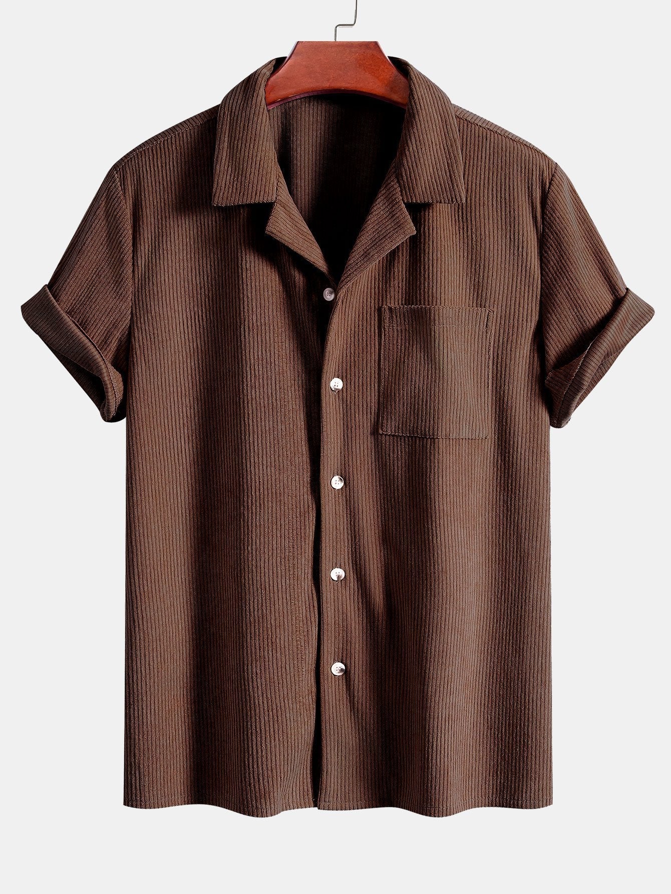Atli® | Chemise cubaine en velours côtelé à manches courtes