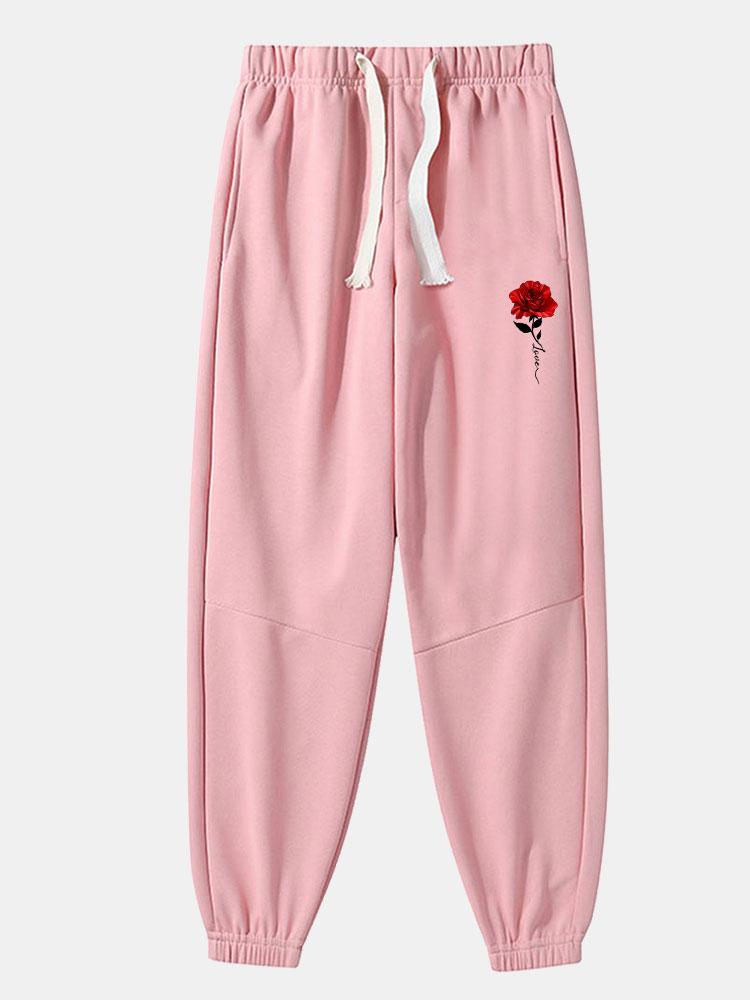 Baltsar® | Pantalon de jogging en coton mélangé à imprimé roses