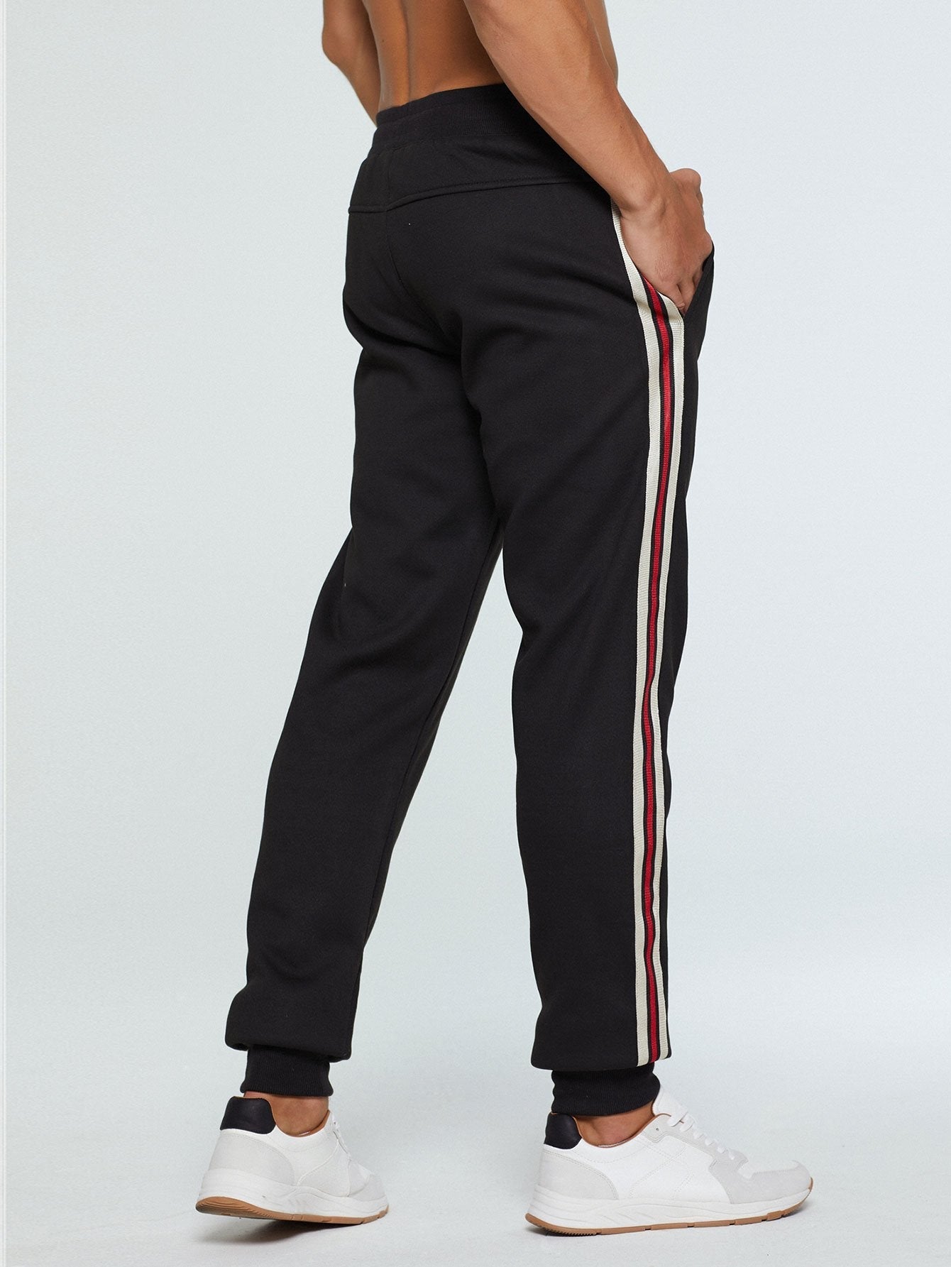 Bardolphe® | Pantalon de jogging à rayures latérales doublé en peluche