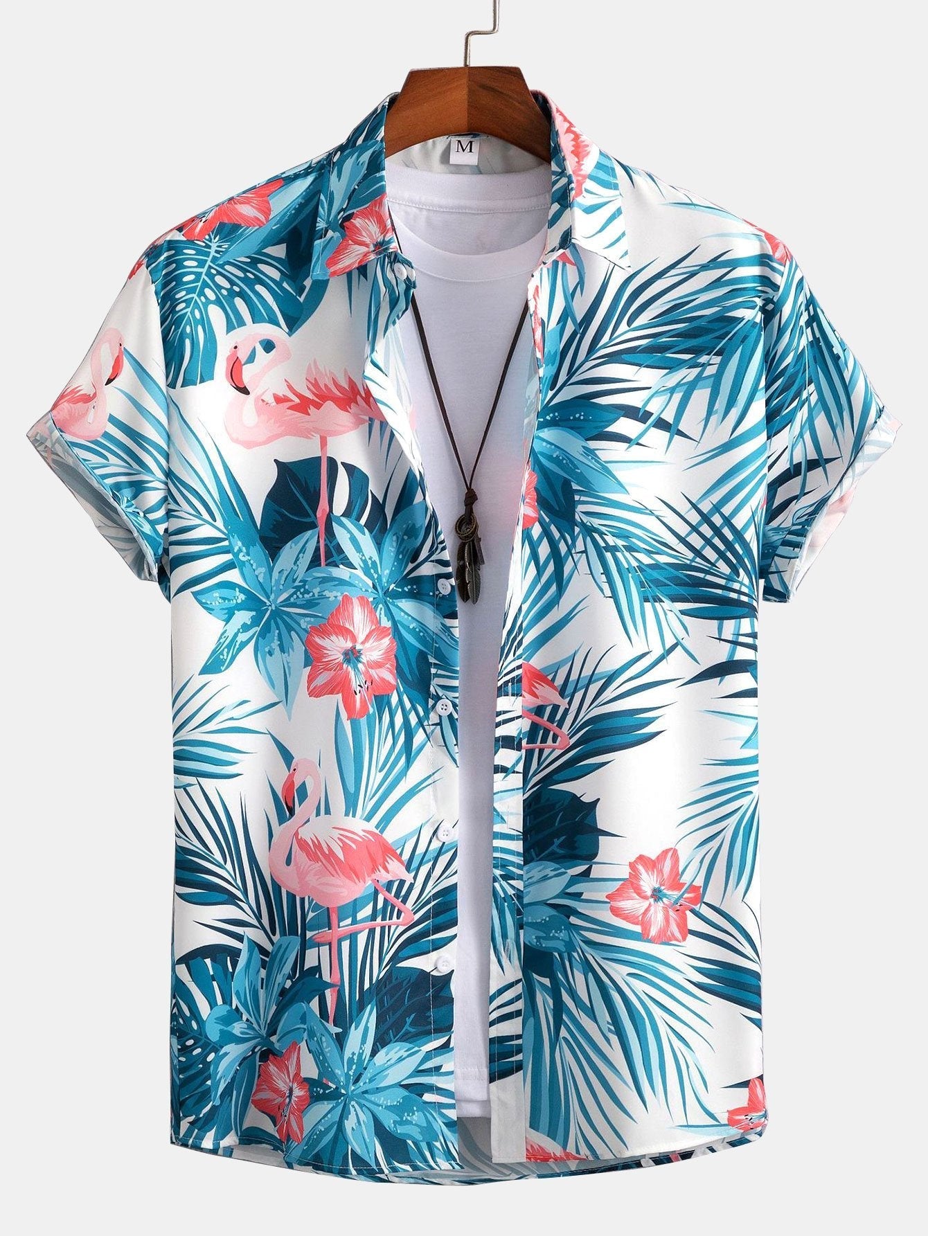 Asbjörn® | Chemise boutonnée à imprimé tropical flamant rose