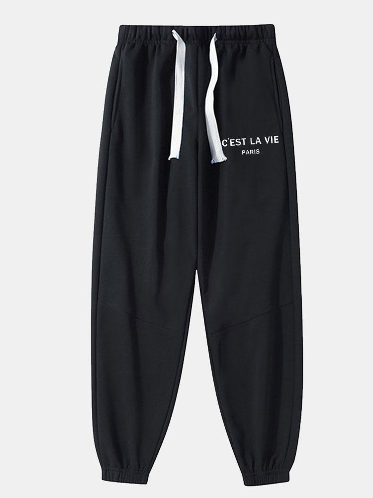 Bampfylde® | Pantalon de jogging en coton mélangé imprimé Paris