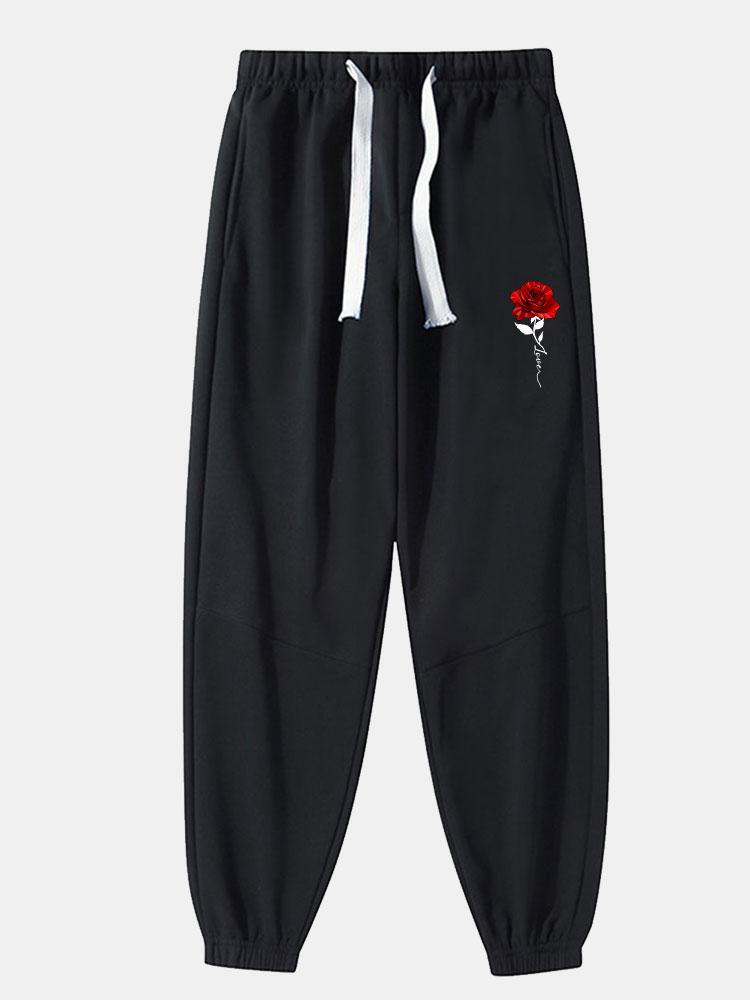 Baltsar® | Pantalon de jogging en coton mélangé à imprimé roses