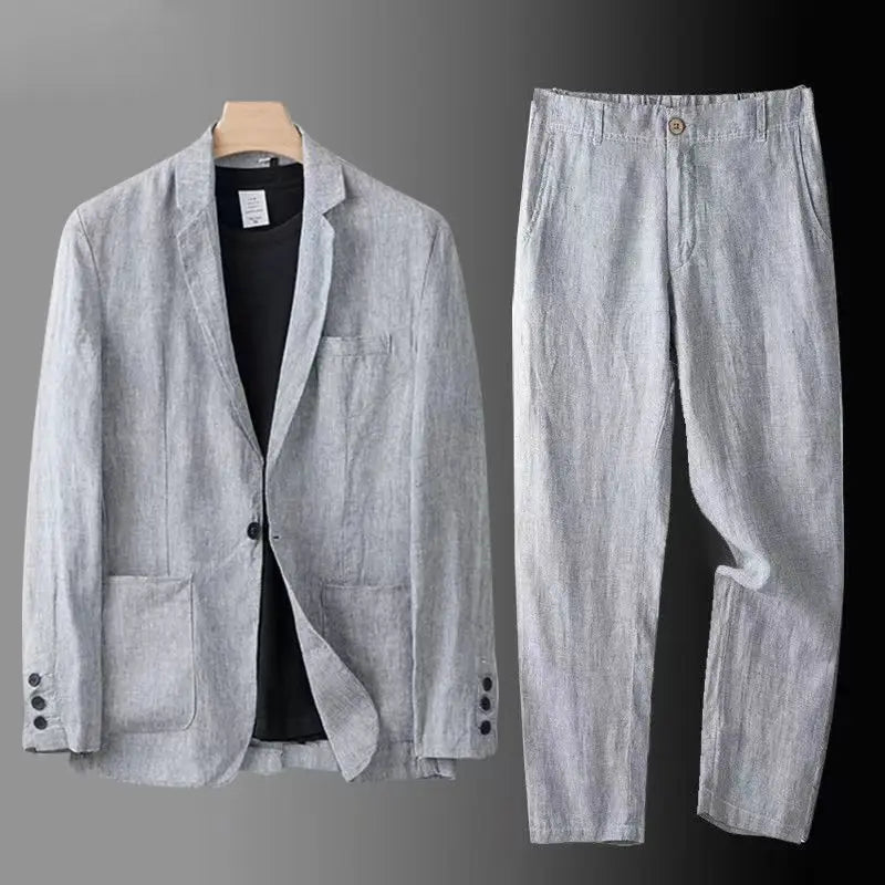 Dougal® | Ensemble blazer et pantalon en lin de luxe
