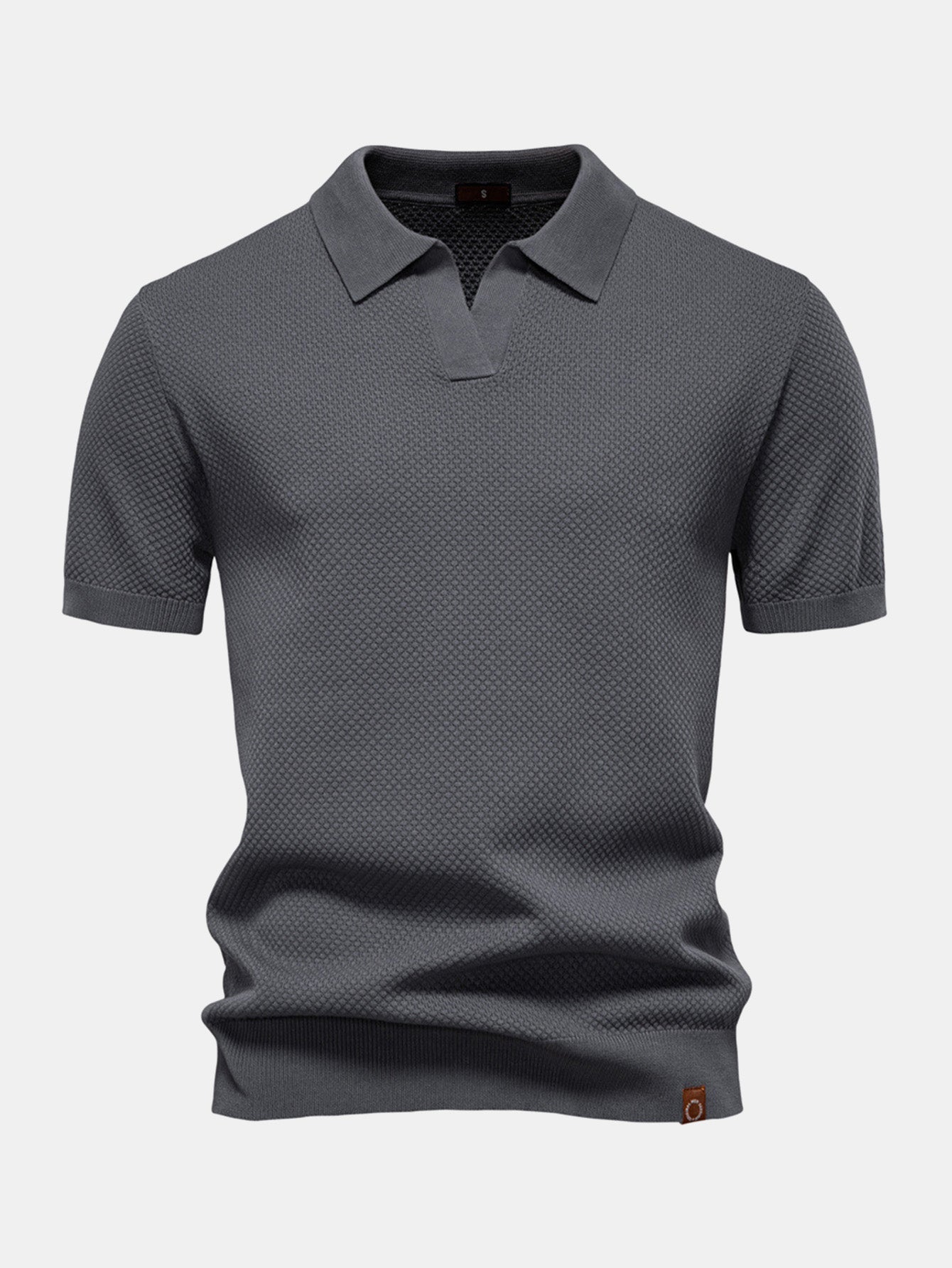 Elton® | Polo col V en tricot texturé ananas