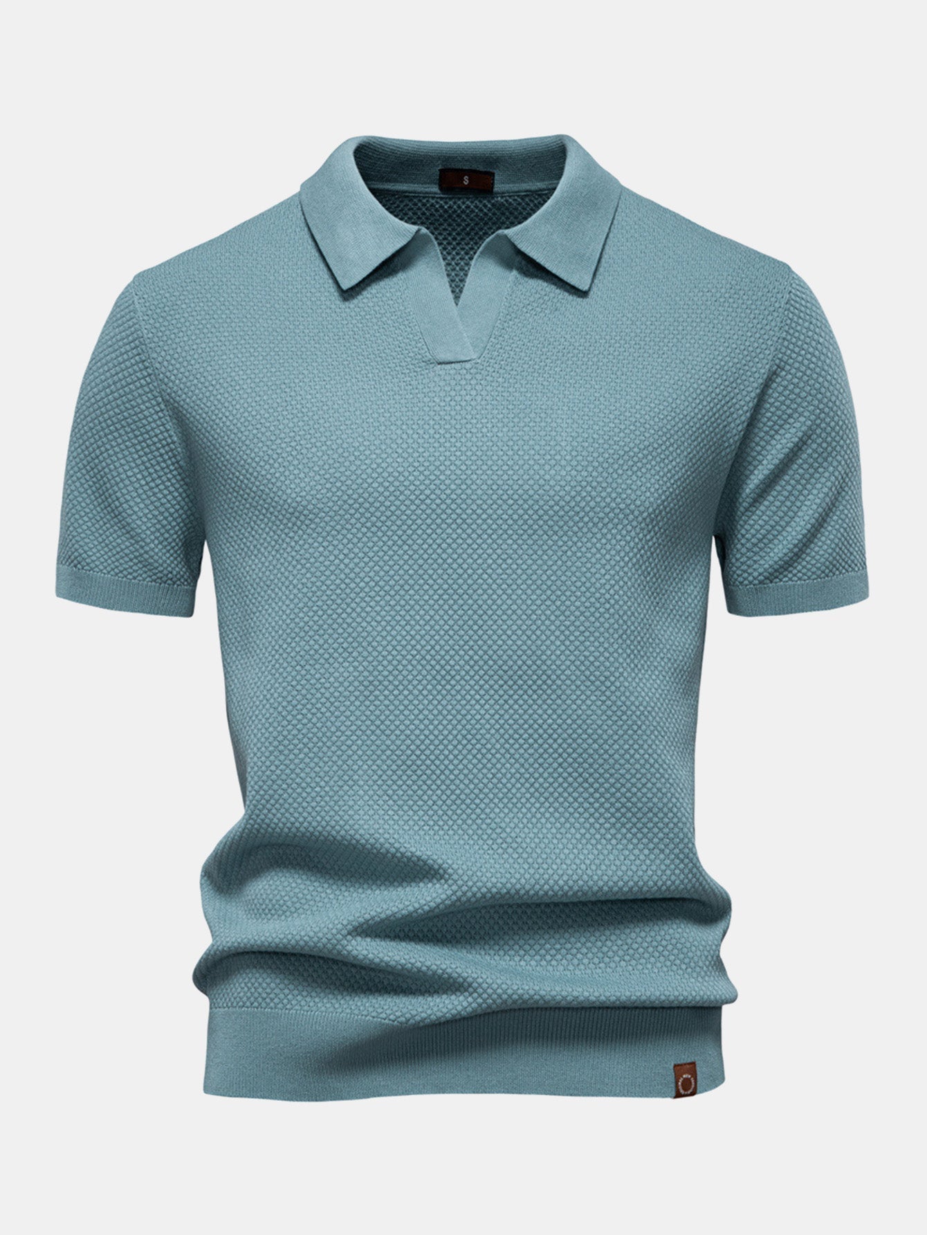 Elton® | Polo col V en tricot texturé ananas