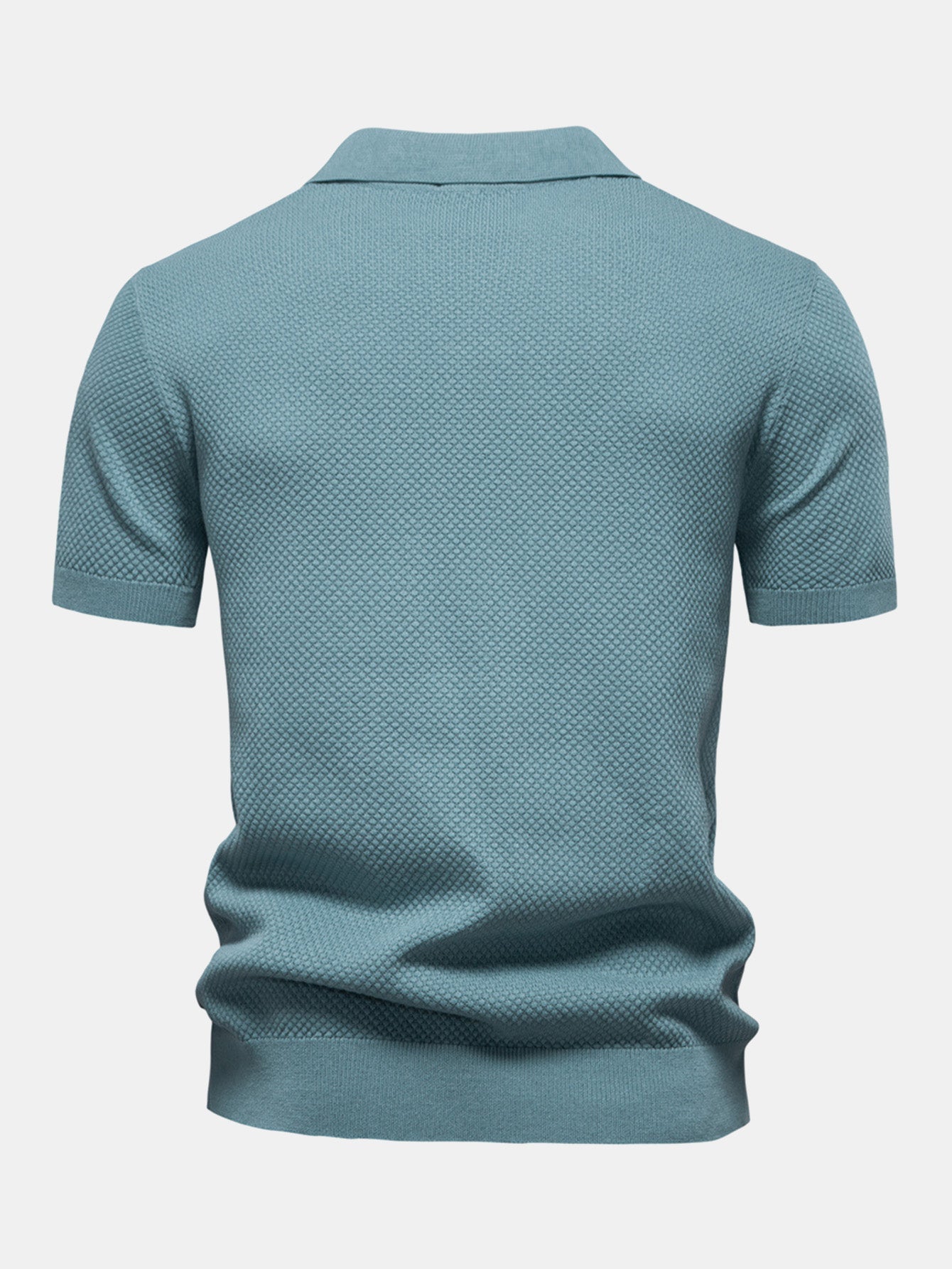 Elton® | Polo col V en tricot texturé ananas