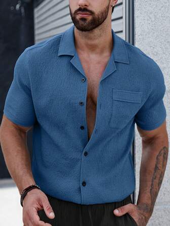 Burke® | Chemise homme à boutons unis et poches plaquées