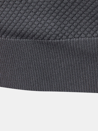 Elton® | Polo col V en tricot texturé ananas