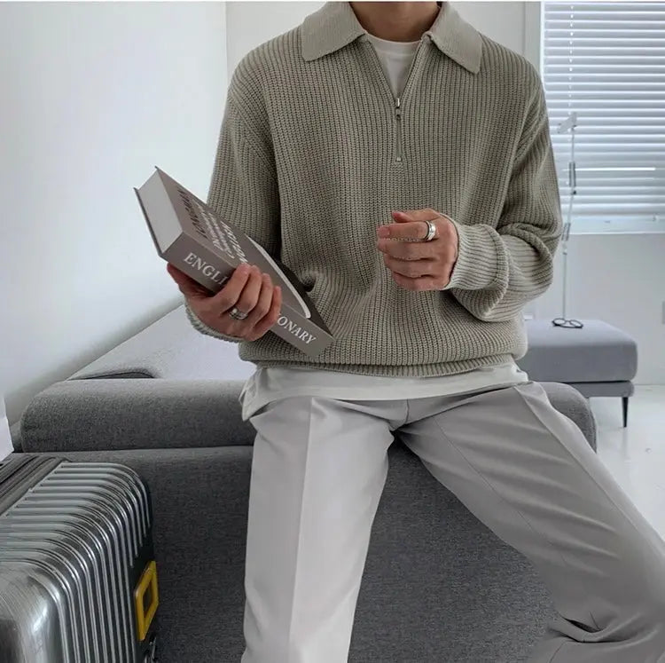 Ira® | Pull tricoté à demi-zip pour hommes