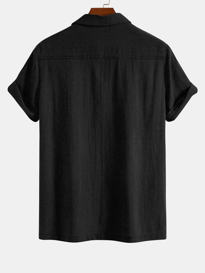 Astin® | Chemise de bowling patchwork aspect lin imprimé poker