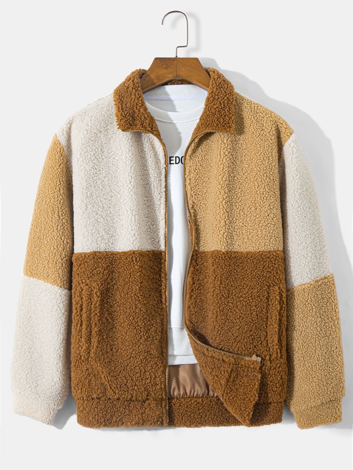 Quinto® | Manteau en polaire Teddy et pantalon de jogging cargo en velours côtelé avec cordon de serrage