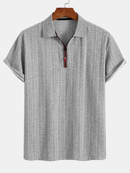 Assad® | Polo texturé à fermeture éclair