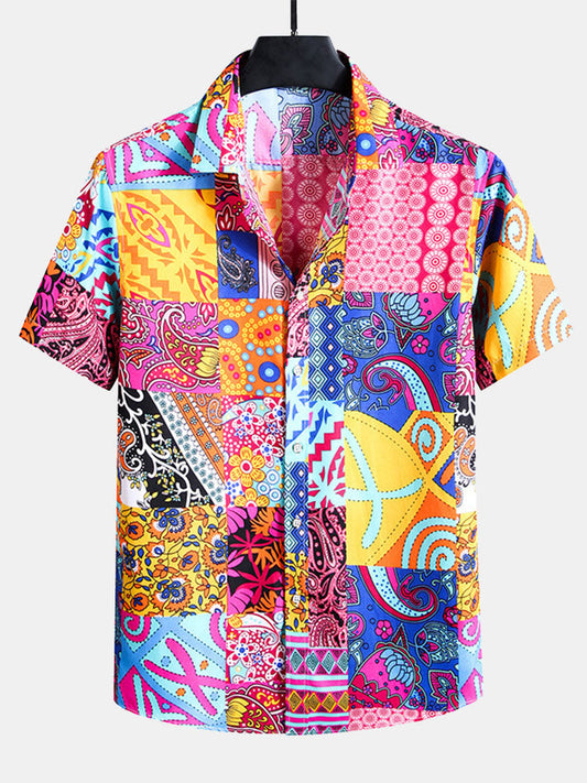 Atanas® | Chemise à imprimé floral géométrique