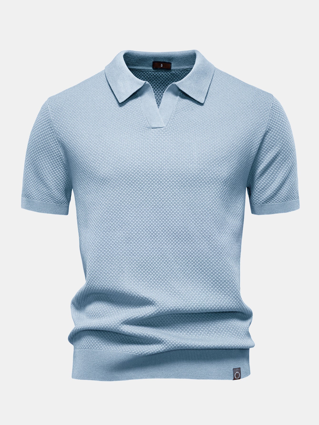 Elton® | Polo col V en tricot texturé ananas