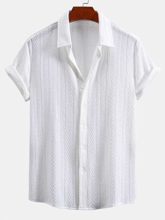 Asare® | Chemise texturée en jacquard coupe musclée