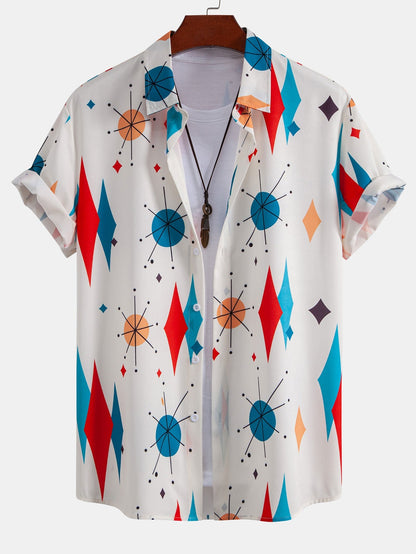 Ashok® | Chemise boutonnée à imprimé géométrique atomique