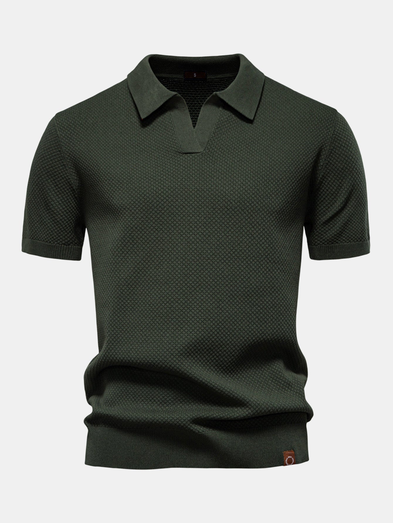 Elton® | Polo col V en tricot texturé ananas