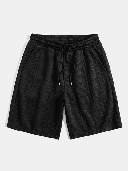 Aaron® | T-shirt à ourlet arqué en jacquard torsadé et short en jacquard torsadé