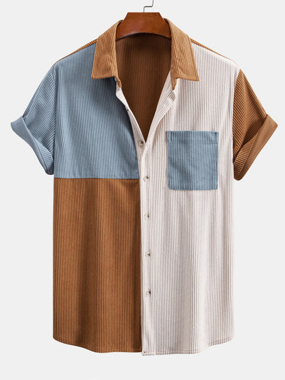 Arvie® | Chemise en velours côtelé color block