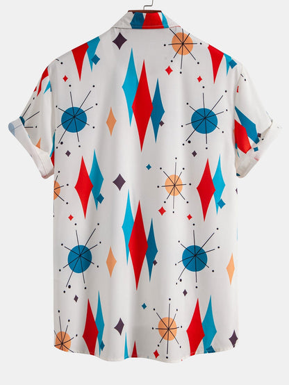 Ashok® | Chemise boutonnée à imprimé géométrique atomique
