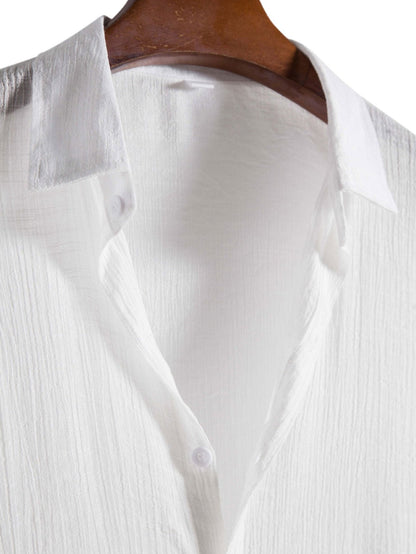 Athelstan® | Chemise boutonnée en tissu légèrement froissé