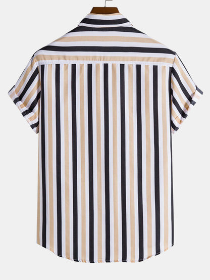 Astrohel® | Chemise boutonnée à imprimé rayé pour homme