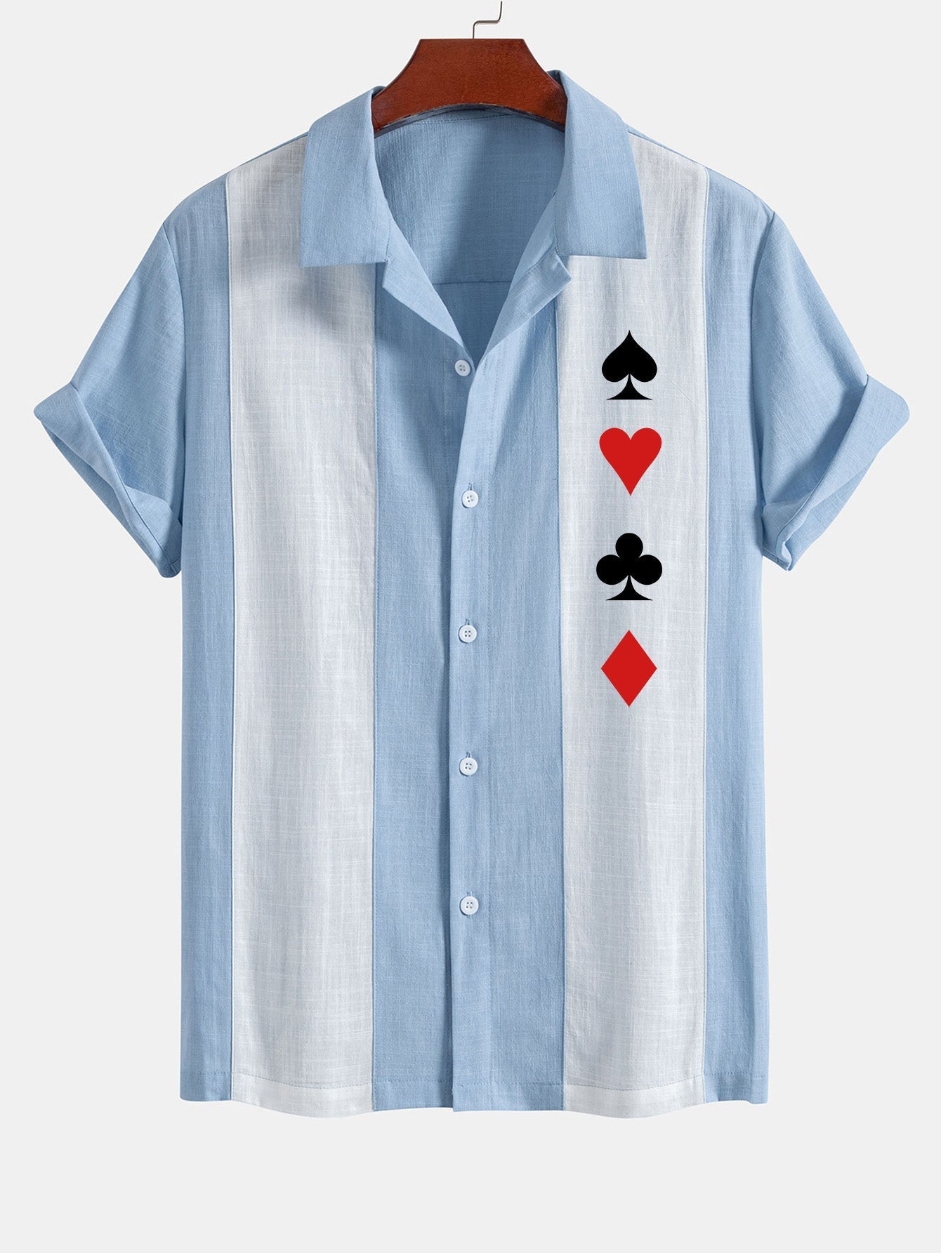 Astin® | Chemise de bowling patchwork aspect lin imprimé poker