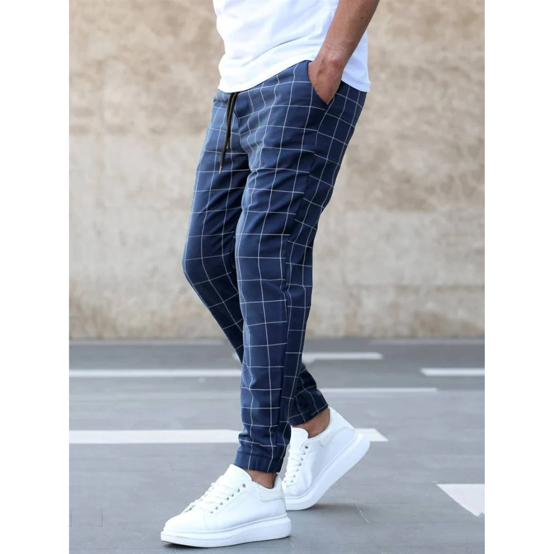 Enzo® | Pantalon de jogging à motif quadrillé pour hommes
