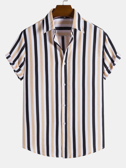 Astrohel® | Chemise boutonnée à imprimé rayé pour homme