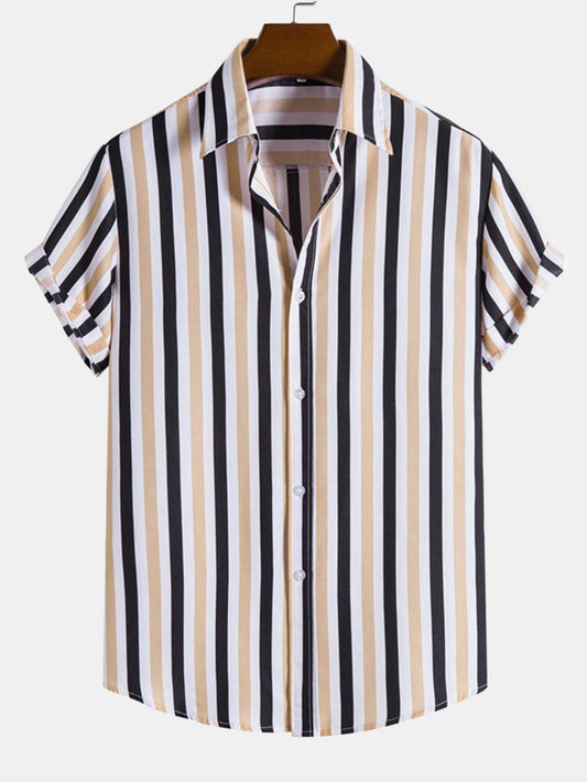 Astrohel® | Chemise boutonnée à imprimé rayé pour homme