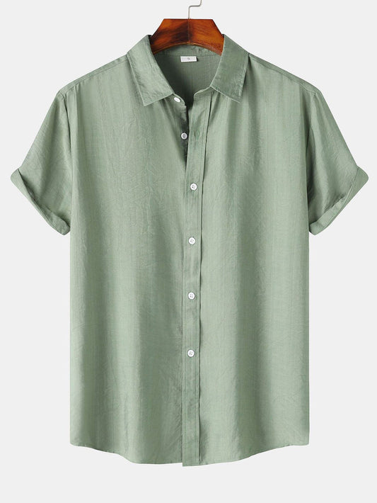 Auber® | Chemise boutonnée texturée à manches courtes