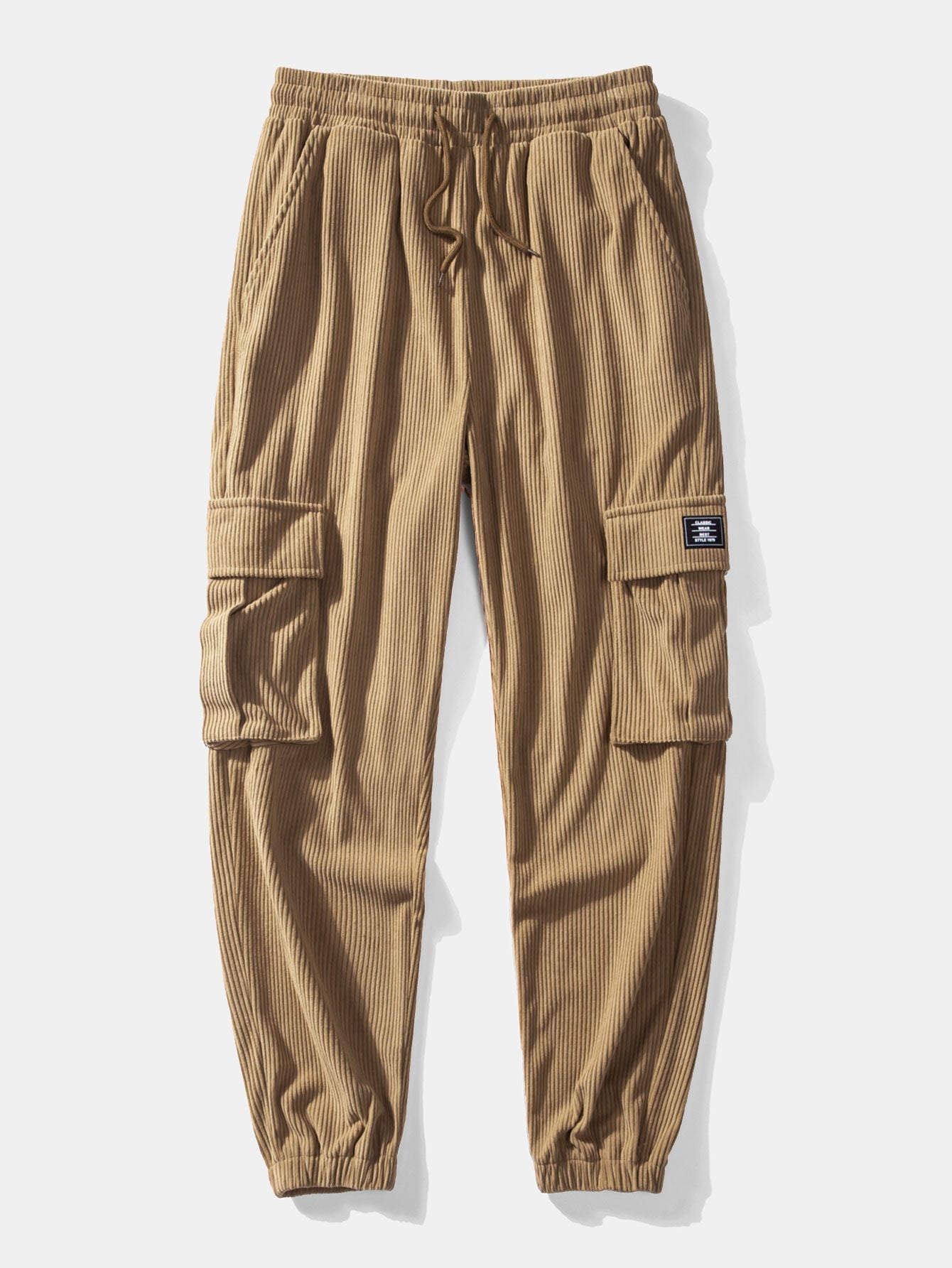 Quinto® | Manteau en polaire Teddy et pantalon de jogging cargo en velours côtelé avec cordon de serrage